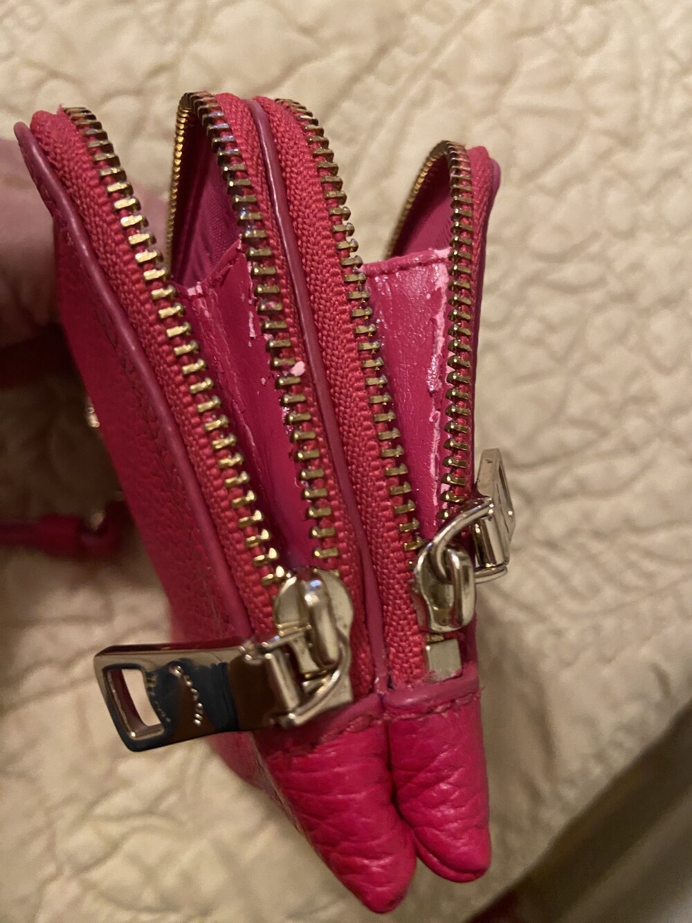 Coach Pink Leather Wristlet Double L Zippers with Detachable Strap 53551 - Picture 13 of 13